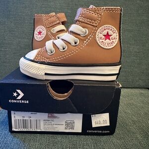 Converse Infant Tan High-Top Sneakers with White Soles